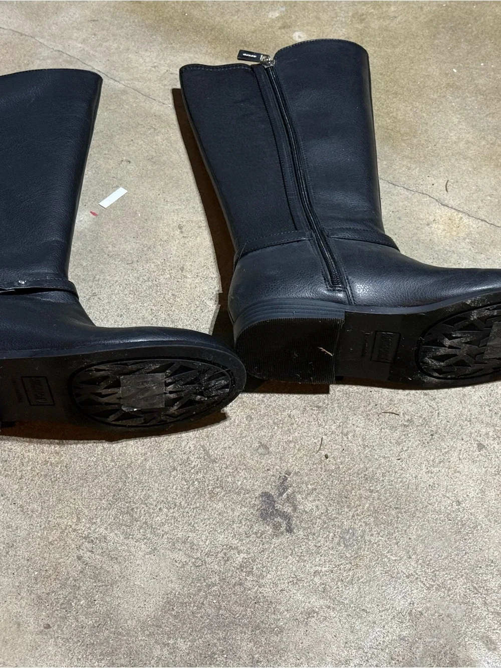 Michael Kors Kids Black Tall MK Logo Riding Boots